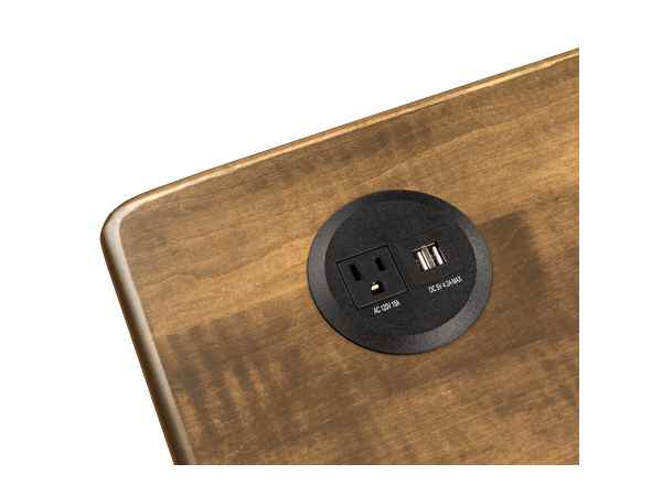Optional Power port with 1 AC and 2 USB ports.