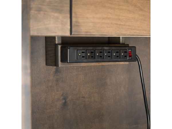 Optional 6 AC power strip inside knee hole.