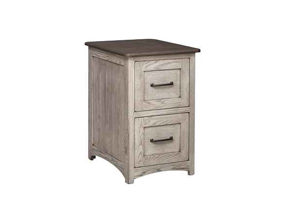 File cabinet with 2 drawers, 2-tone finish.