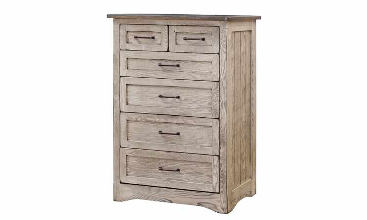 Light finish 7-drawer tall chest.