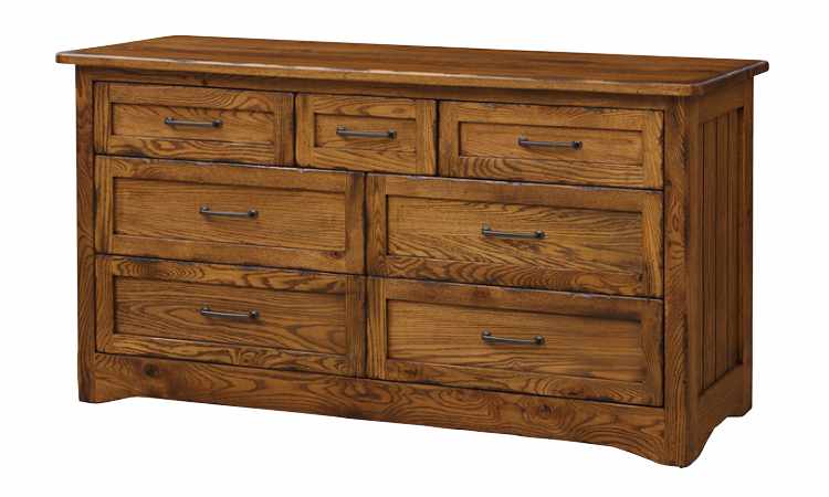 Large dresser with 3 top drawers and 2 middle and 2 bottom drawers.