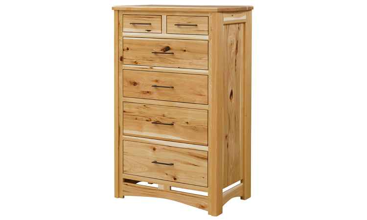 Natural wood finish tall chest.