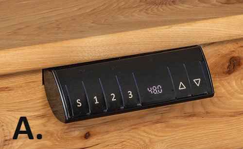 Closeup view of deskcontrols.