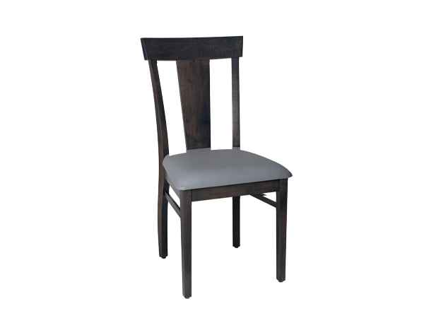 Side chair with optional leather seat cover.