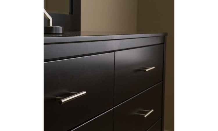 Closeup view of dresser.