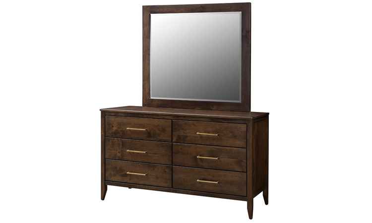 Dark wood finish dresser and mirror.