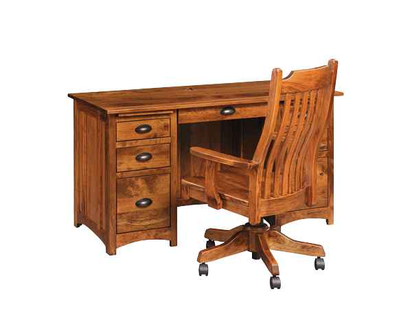 55-inch desk with office chair on casters (sold separately).