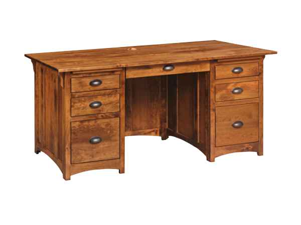 66 inch desk with 3 drawers on each side, and 1 center drawer.