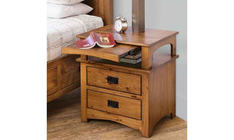 Night table shown in bedroom setting.