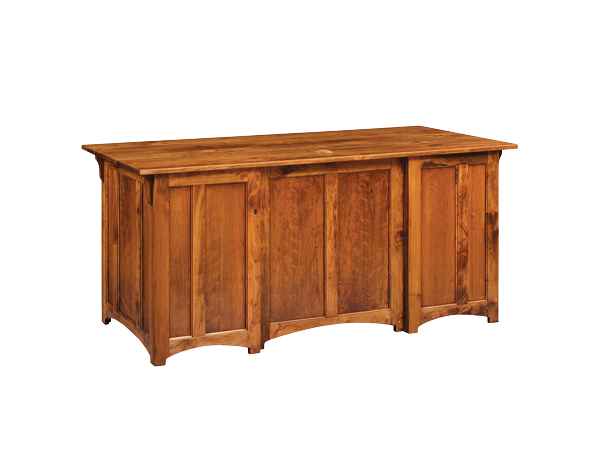 Back view of paneled desk.