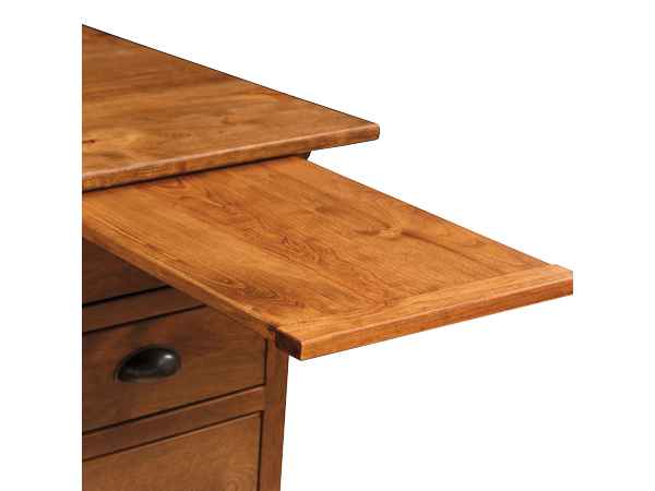 Closeup of top pulout tray.