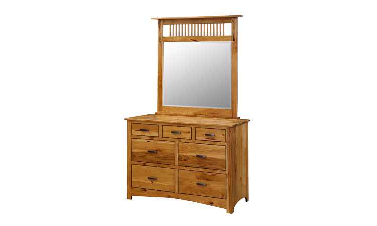 7 drawer, 48 inch wide dresser with optional mirror.