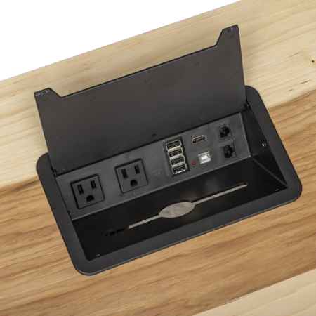 Closeup of open deluxe 9-port power hub.