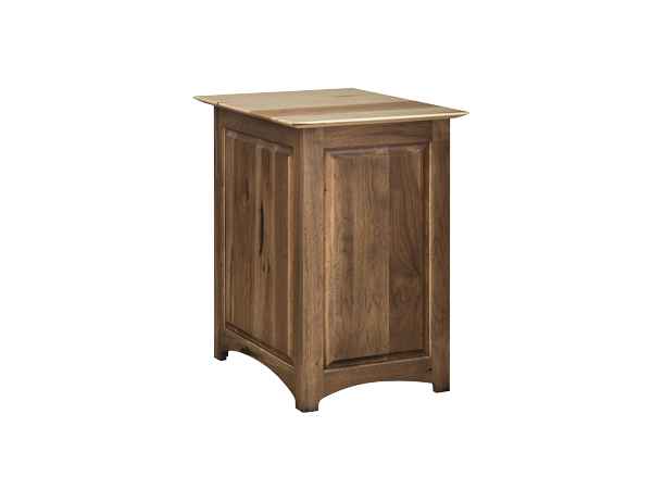 Back view of 2-drawer file cabinet.