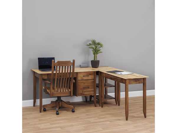 L-shaped desk in room setting.