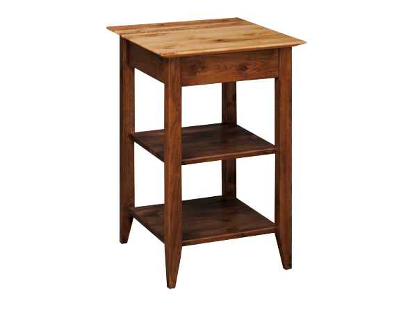 Printer stand with 2 open shelves.