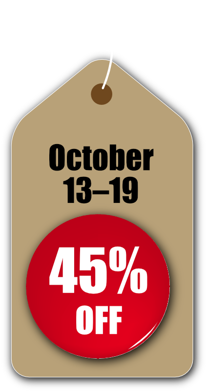 sale2 45% OFF October 13–19