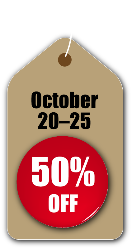 sale3 50 %OFF October 20-25